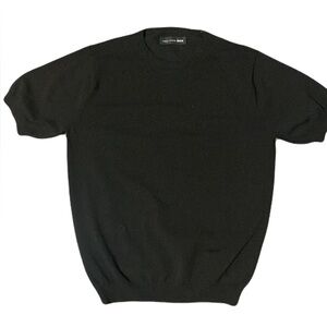 SARAH PACINI men's black knit tee, size medium